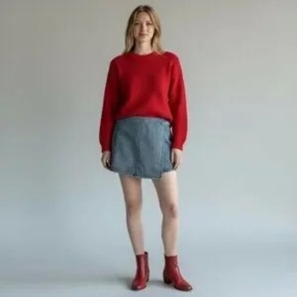 Pretty Little Things Women's Wrap Over Mini Vintage Wash Skirt Size 2 NWT - Picture 8 of 8